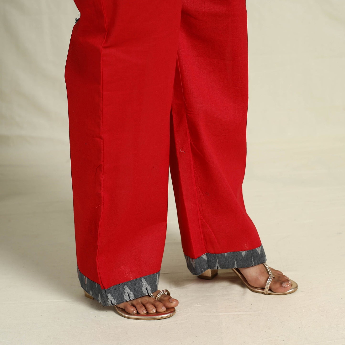  Grey Frock Style Cotton Pochampally Ikat Kurta Set 