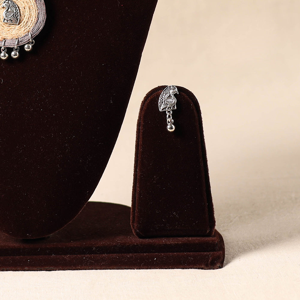 Grey German Silver Jute Necklace Set