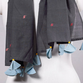 Buy Godavari Jamdani Buti Patchwork Cotton Stole with Tassels Online l iTokri.com