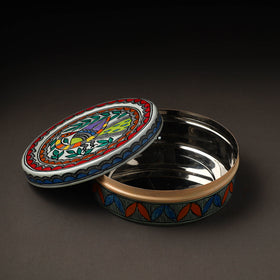  Godna Madhubani Handpainted Stainless Steel Casserole