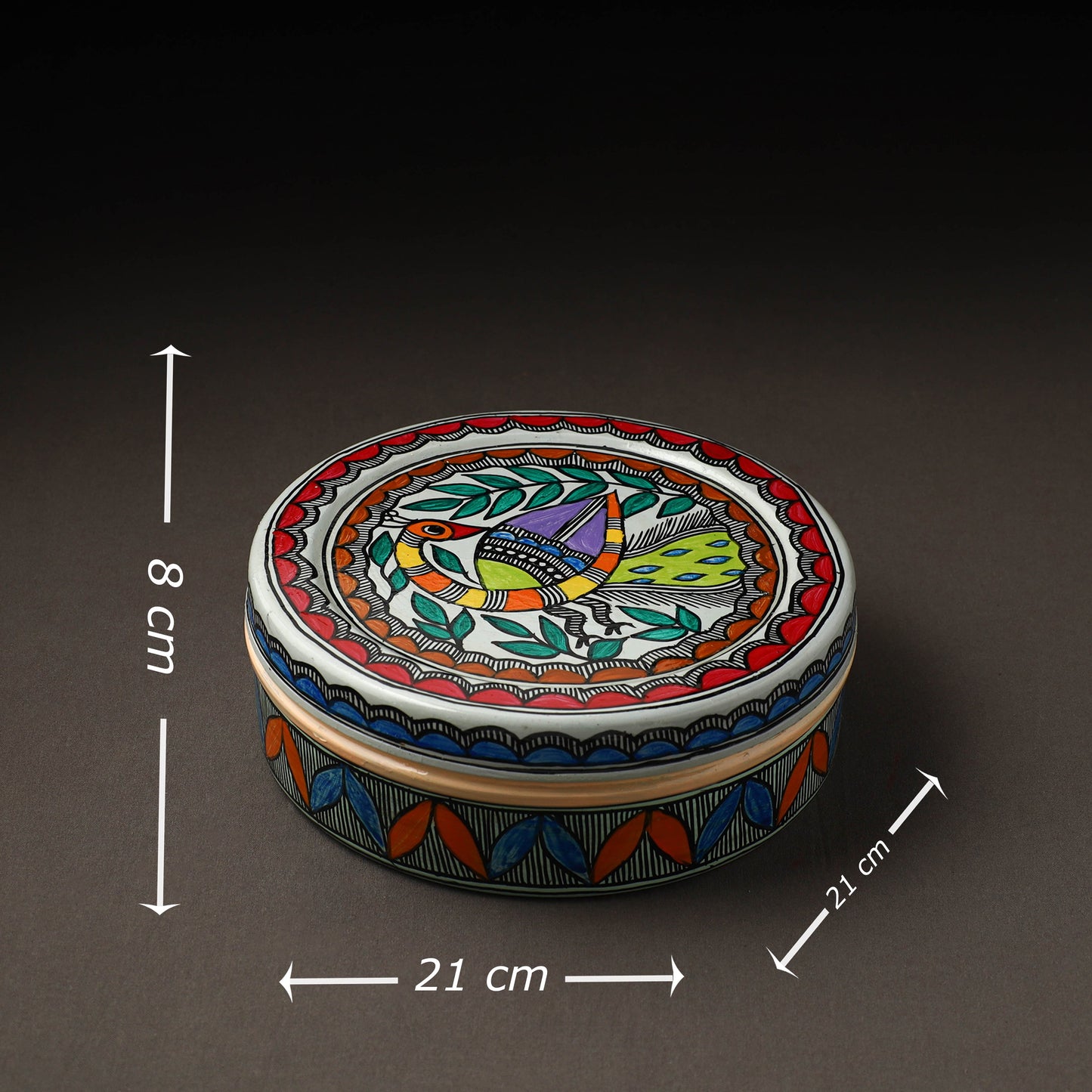  Godna Madhubani Handpainted Stainless Steel Casserole