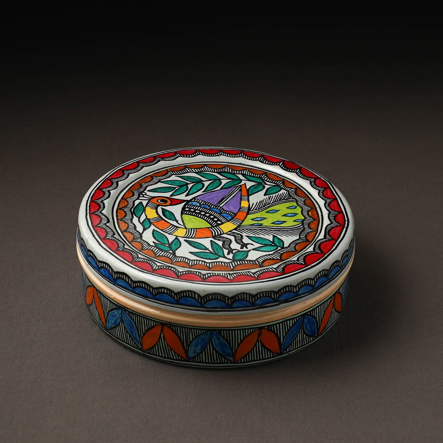  Godna Madhubani Handpainted Stainless Steel Casserole