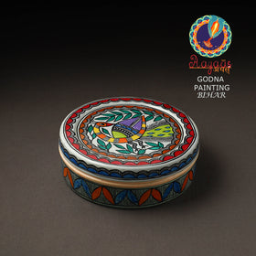  Godna Madhubani Handpainted Stainless Steel Casserole