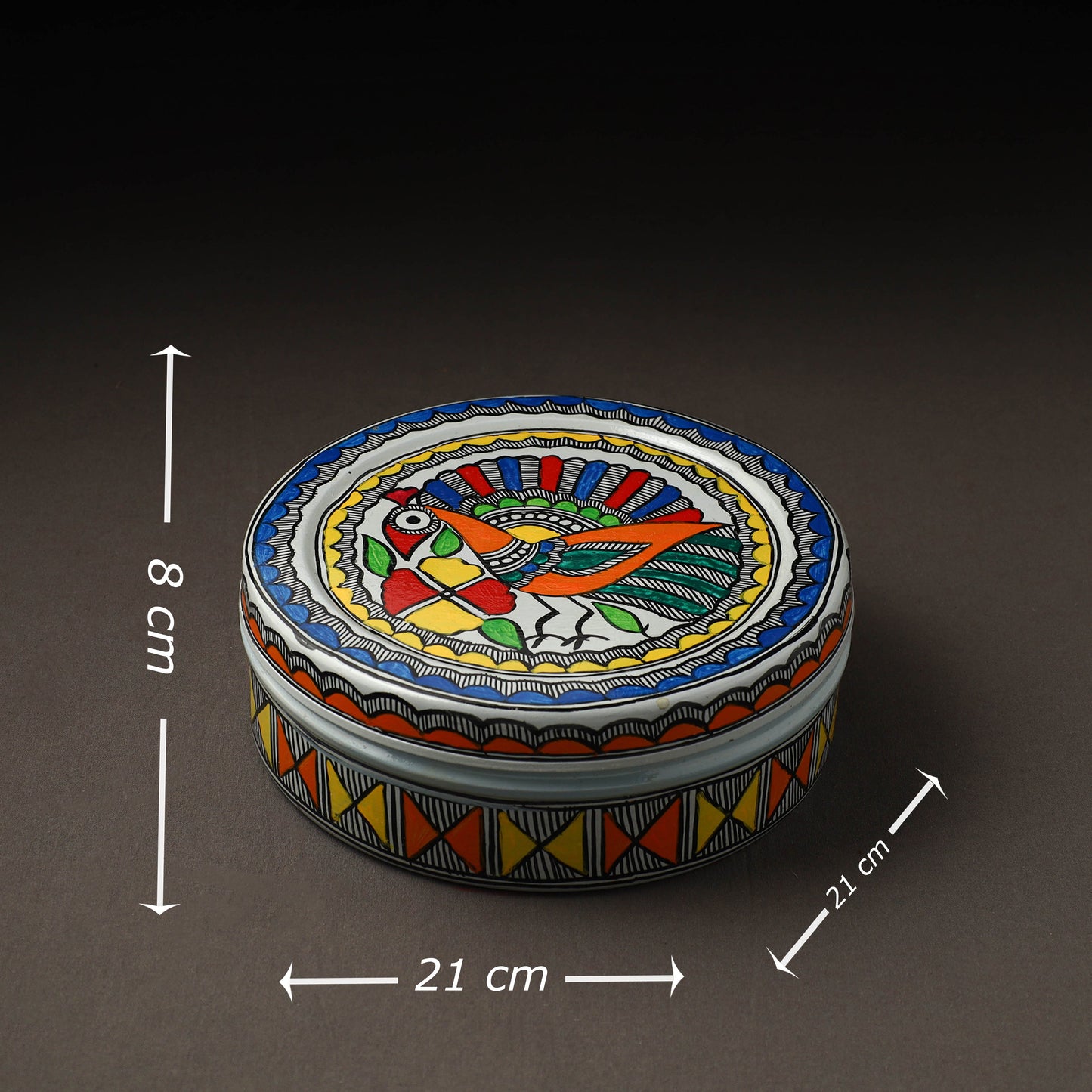  Godna Madhubani Handpainted Stainless Steel Casserole