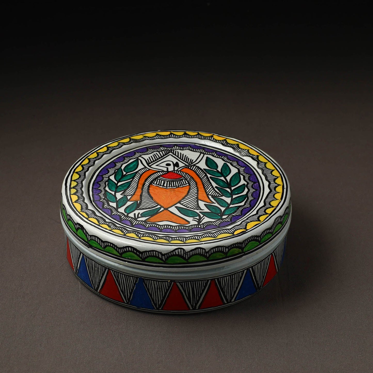  Godna Madhubani Handpainted Stainless Steel Casserole