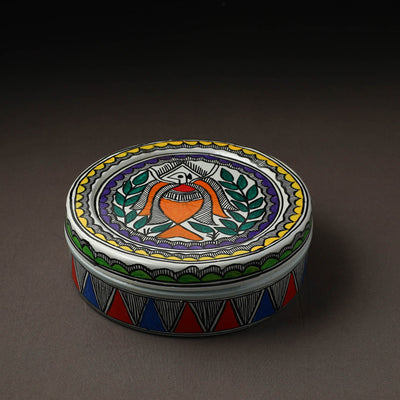  Godna Madhubani Handpainted Stainless Steel Casserole