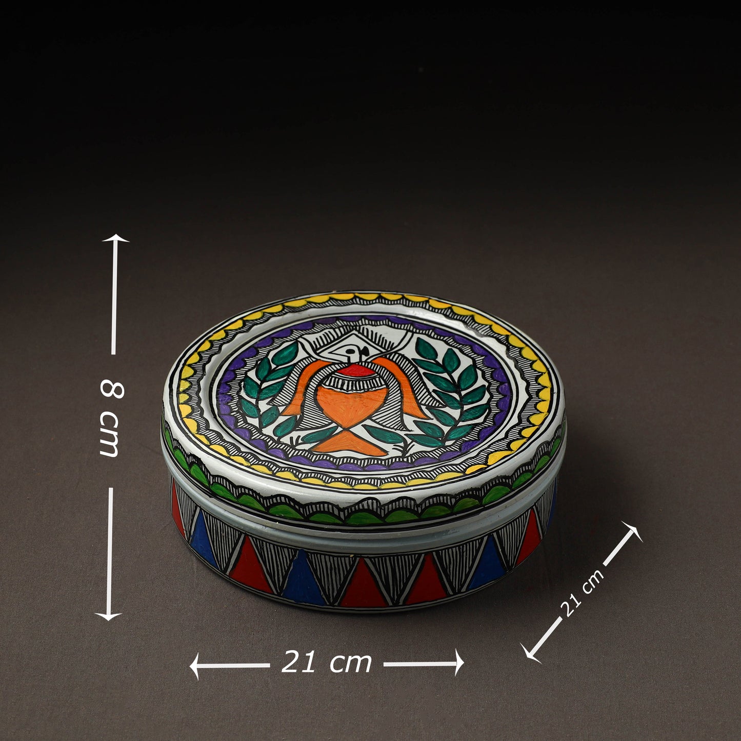  Godna Madhubani Handpainted Stainless Steel Casserole