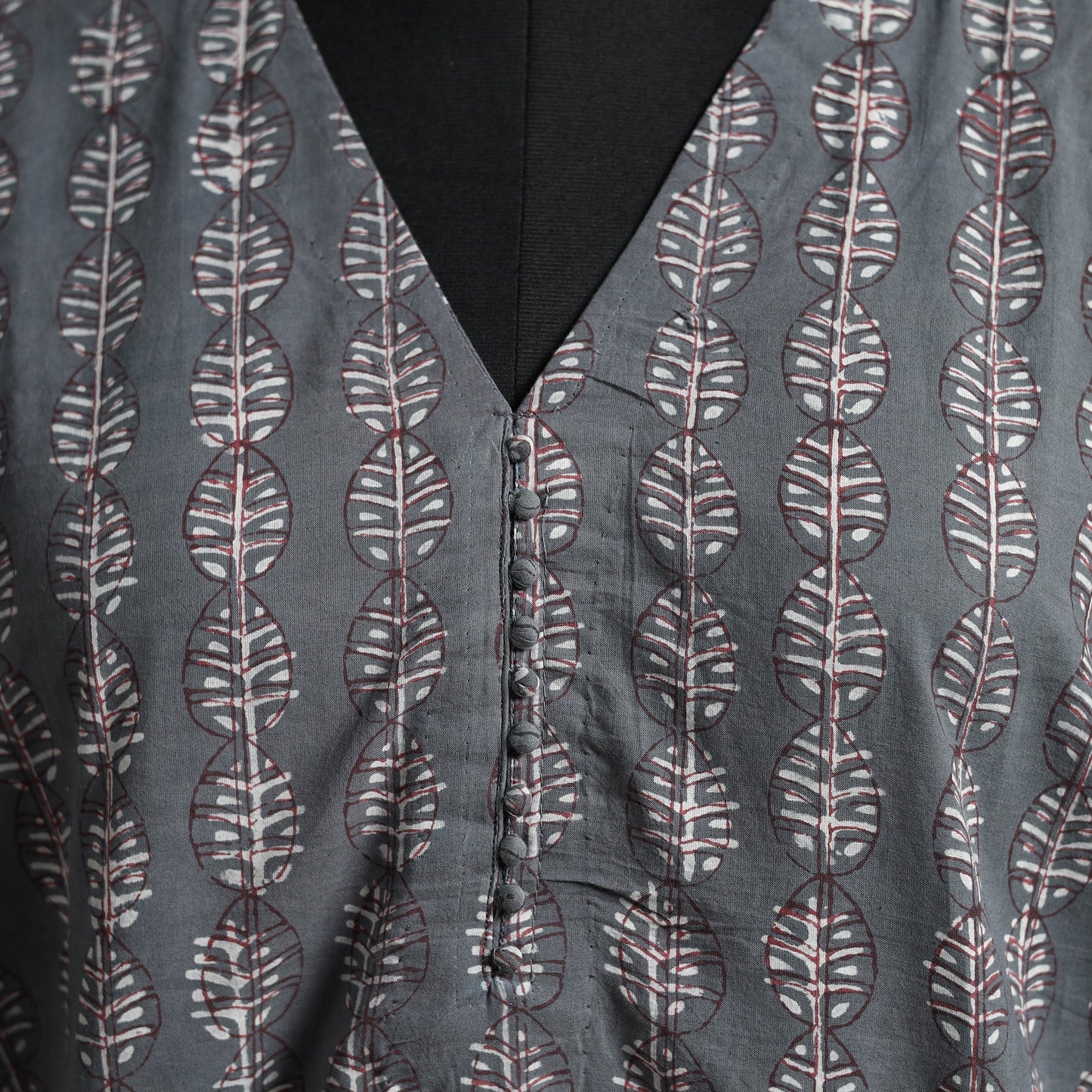 Hand akola long kaftan with tie-up waist 06 - handcrafted