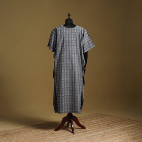 Hand akola long kaftan with tie-up waist 06 - handcrafted