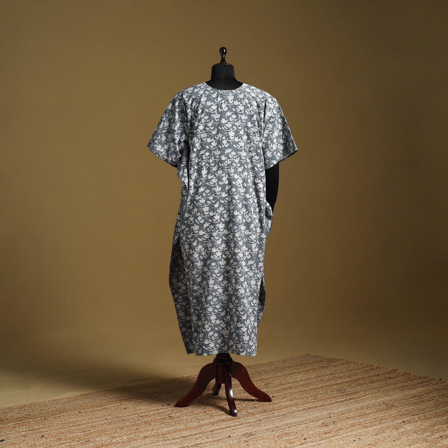 Hand akola long kaftan with tie-up waist 18 - handcrafted