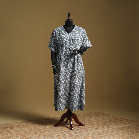 Hand akola long kaftan with tie-up waist 18 - handcrafted