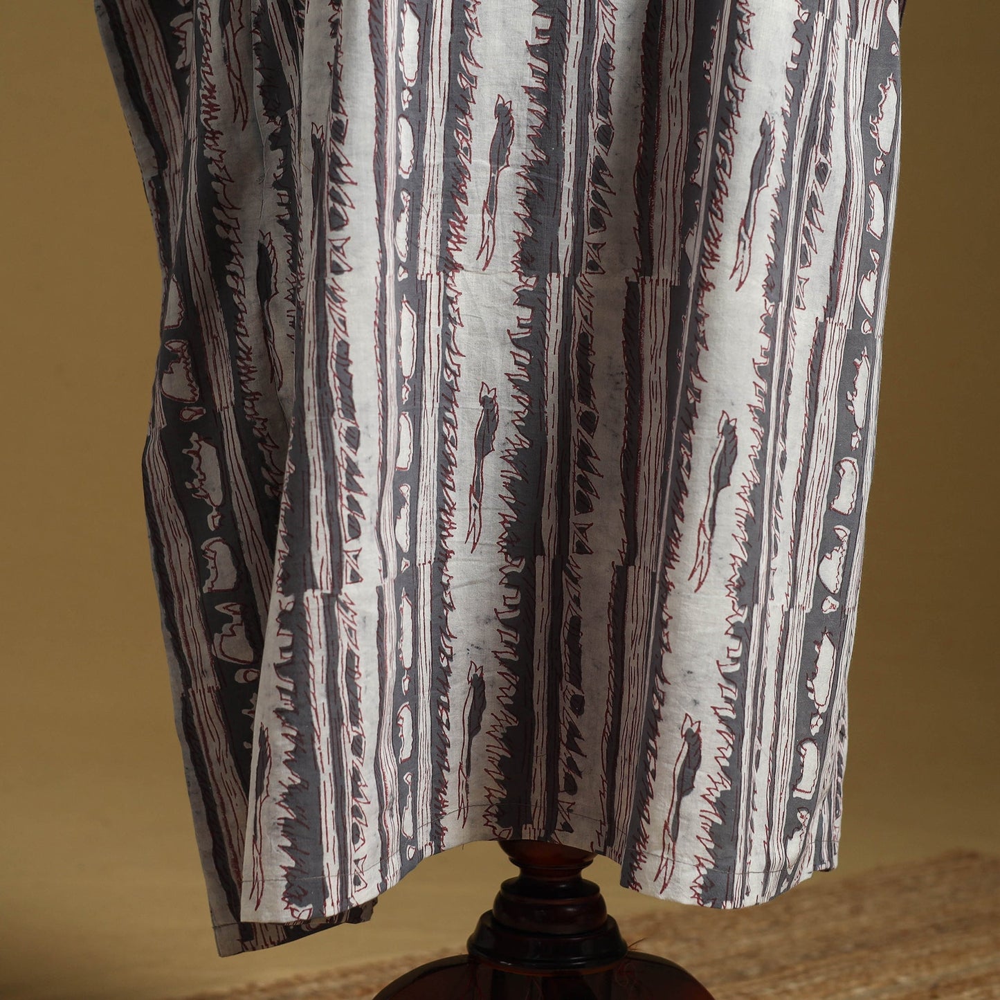 Hand akola long kaftan with tie-up waist 22 - handcrafted