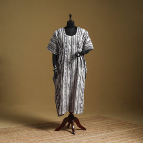 Hand akola long kaftan with tie-up waist 22 - handcrafted