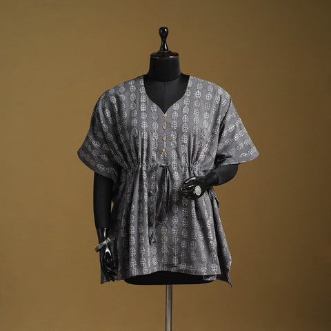 Hand akola short kaftan with tie-up waist 36 - handcrafted