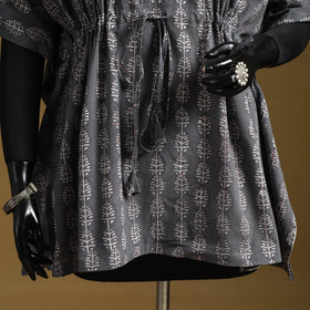 Hand akola short kaftan with tie-up waist 36 - handcrafted