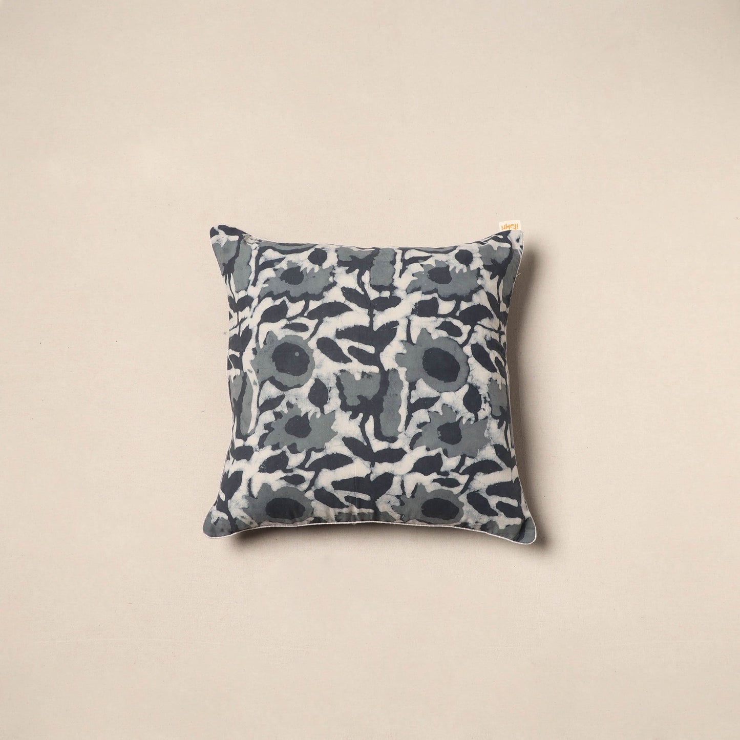 Grey - hand batik cotton cushion cover 26 - handcrafted