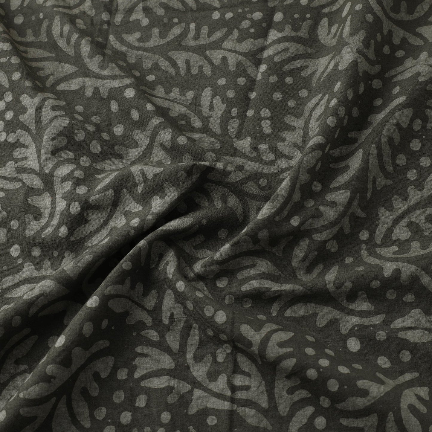 Grey - hand batik cotton fabric 01 - handcrafted