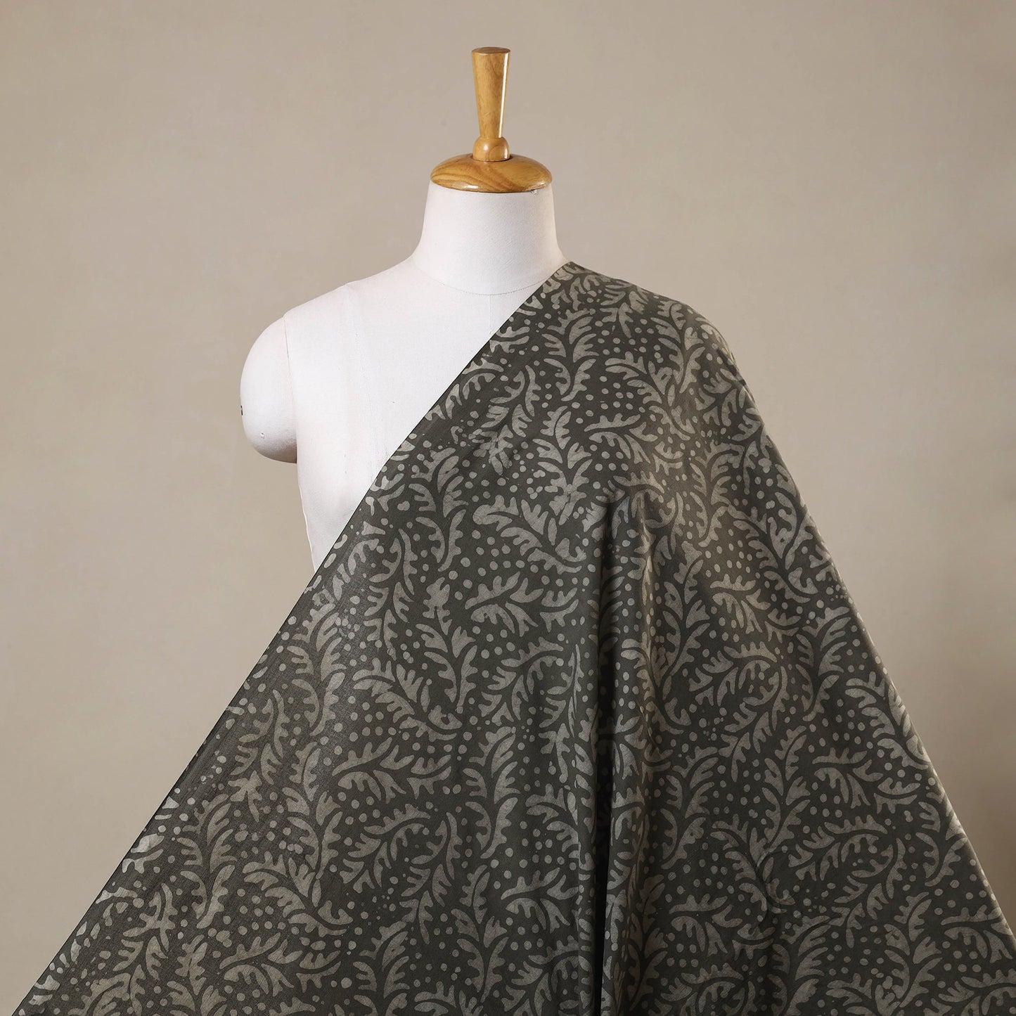 Grey - hand batik cotton fabric 01 - handcrafted