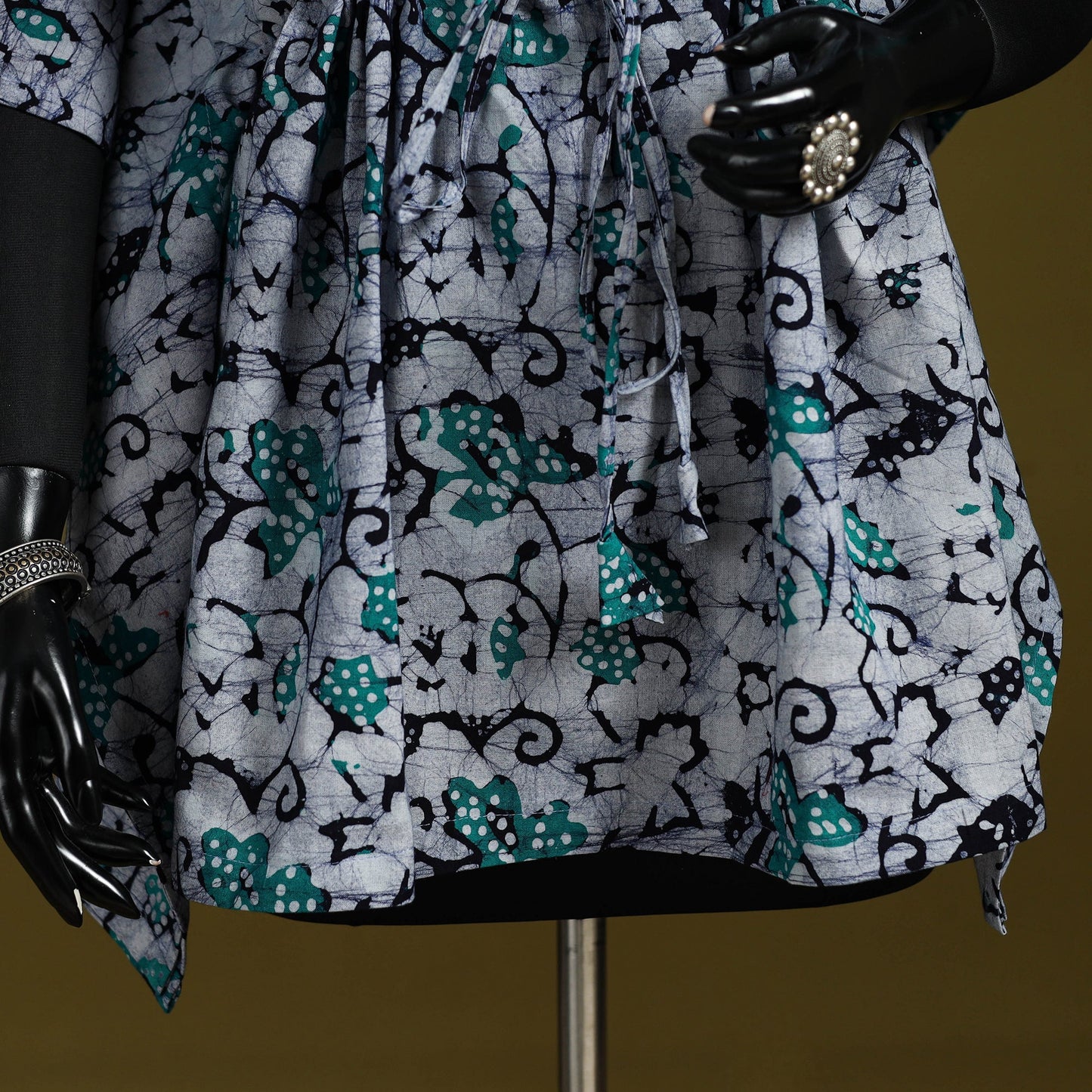 Hand batik cotton short kaftan 01 - handcrafted