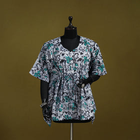 Hand batik cotton short kaftan 01 - handcrafted