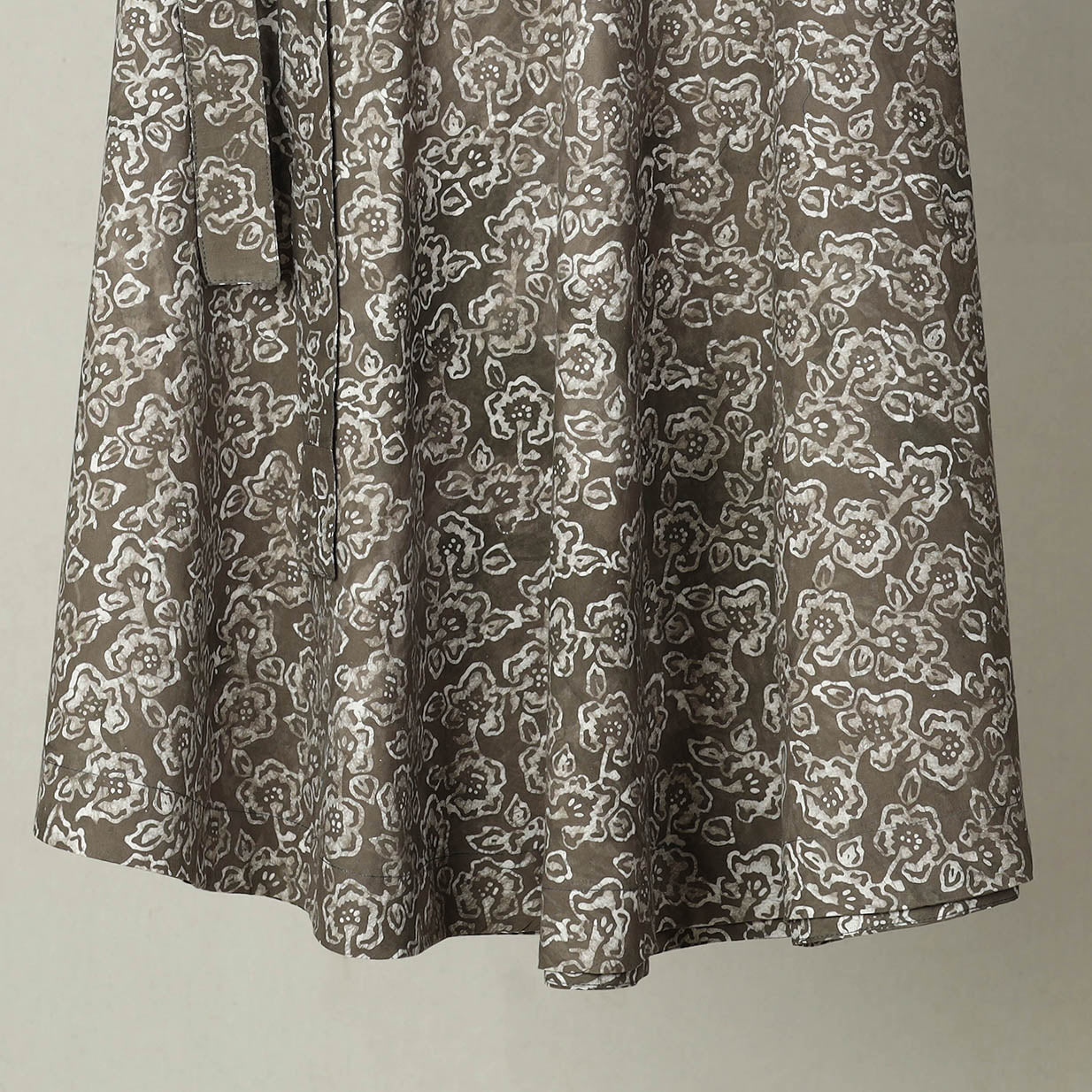 Grey - Hand Batik Print Cotton Wrap Around Skirt 23
