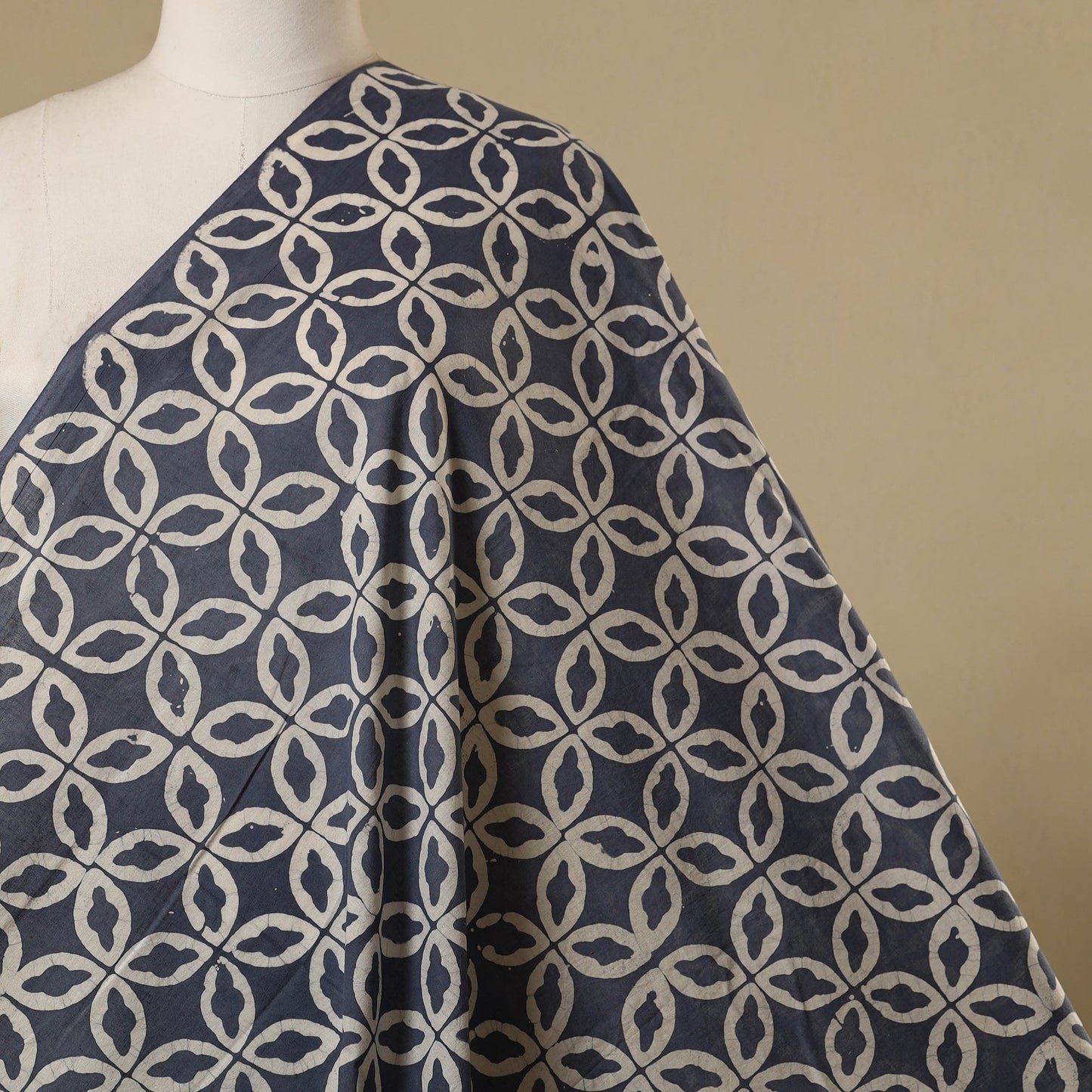 Grey - hand batik cotton fabric 04 - handcrafted