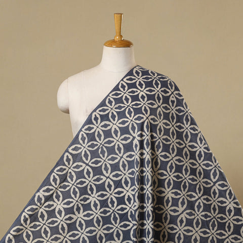 Grey - hand batik cotton fabric 04 - handcrafted