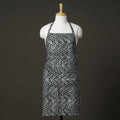 Grey Hand Batik Printed Cotton Apron with Pocket 