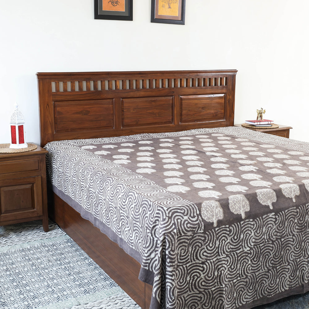  Block Art Print Cotton Double Bindaas Bed Sheet