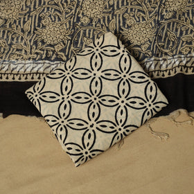 Hand bagru linen 3pc unstitched dress material 18