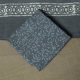 Hand block batik print cotton 3pc unstitched dress material