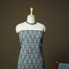 Hand block batik print cotton 3pc unstitched dress material