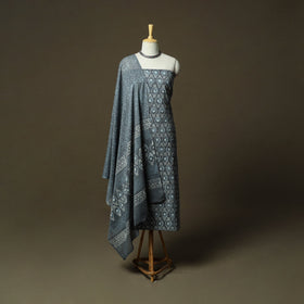 Hand block batik print cotton 3pc unstitched dress material