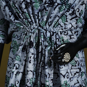 Hand batik cotton short kaftan 38 - handcrafted