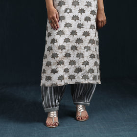 Hand batik cotton suit set with dupatta for women 07