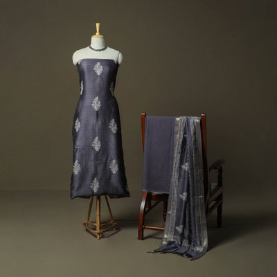 Hand block jaipur print maheshwari silk handloom 3pc