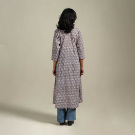 Hand cotton a-line sanganeri kurta for women 03