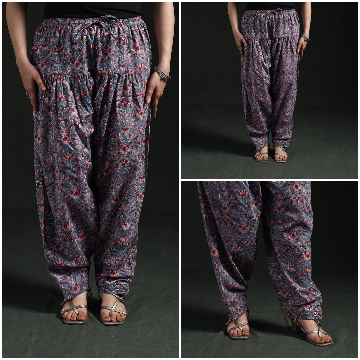 Hand block print cotton sanganeri salwar 01 - handcrafted