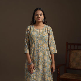 Hand cotton straight sanganeri kurta for women 08