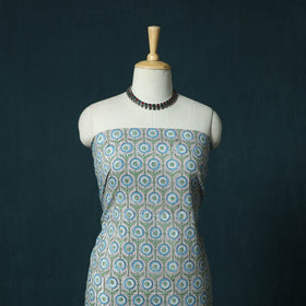 Hand block print sanganeri cotton 3pc unstitched dress