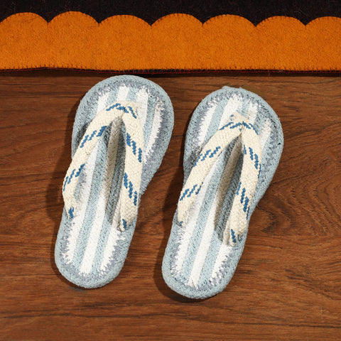 Grey Hand Braided Cotton Stitched Home Slipper