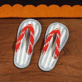 Grey Hand Braided Cotton Stitched Home Slipper