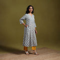 Hand cotton a-line sanganeri kurta for women 10