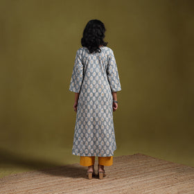 Hand cotton a-line sanganeri kurta for women 10