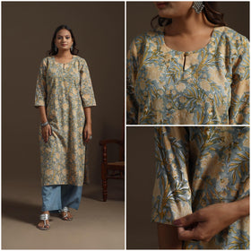 Hand cotton straight sanganeri kurta for women 08