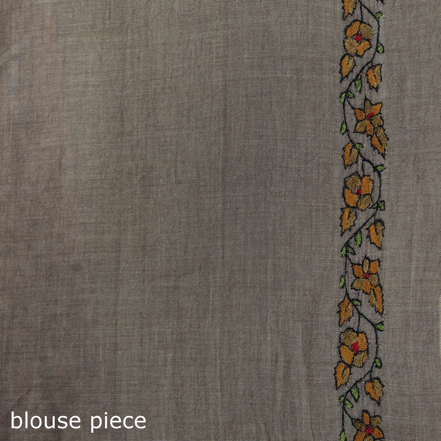 Grey - hand embroidery kerala cotton kashida saree