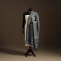 Grey Hand Embroidery Khes Handwoven Cotton Kantha Dupatta