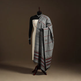 Grey Hand Embroidery Khes Handwoven Cotton Kantha Dupatta