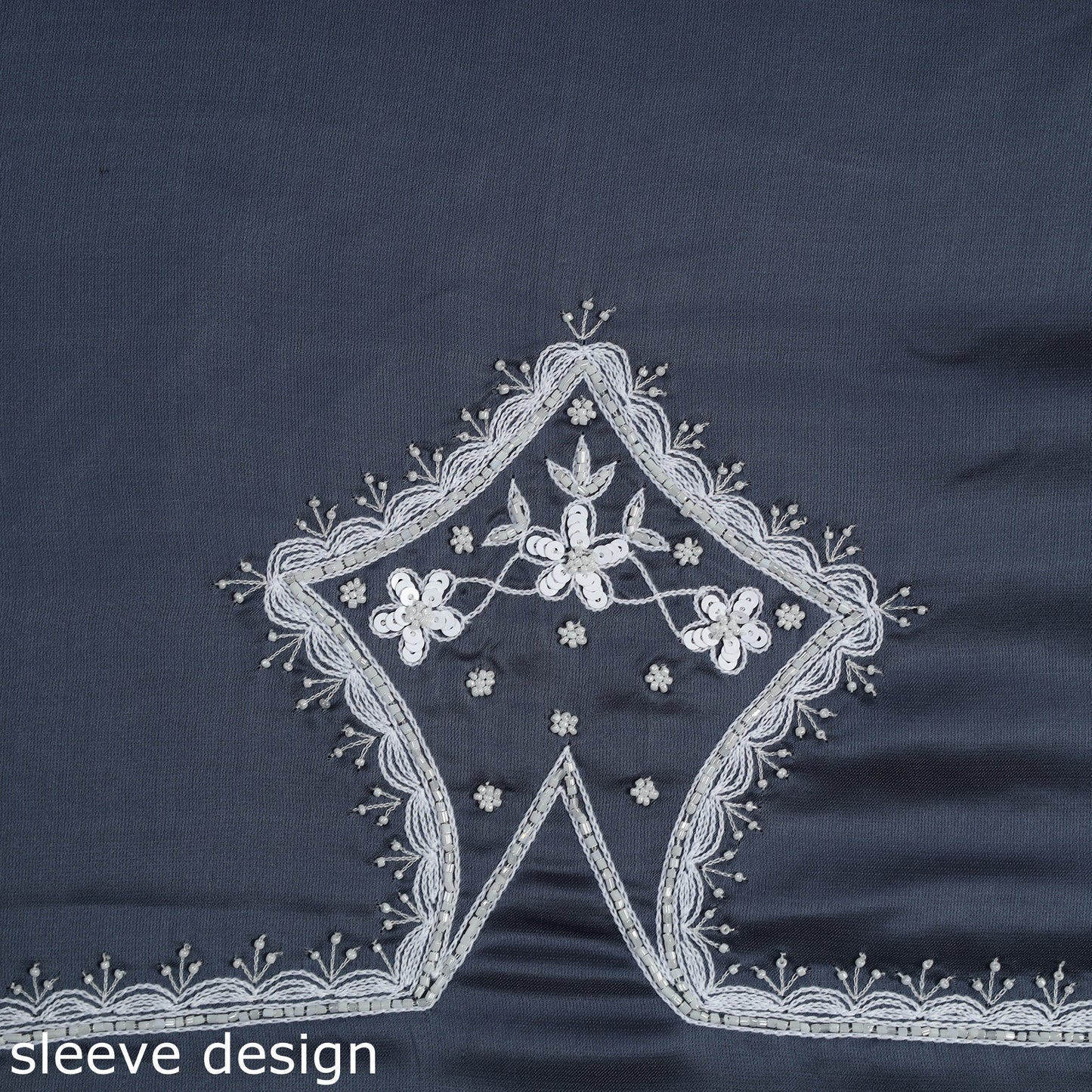 Buy Grey Hand Embroidery Modal Silk Kurta Material