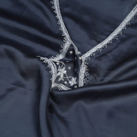 Buy Grey Hand Embroidery Modal Silk Kurta Material